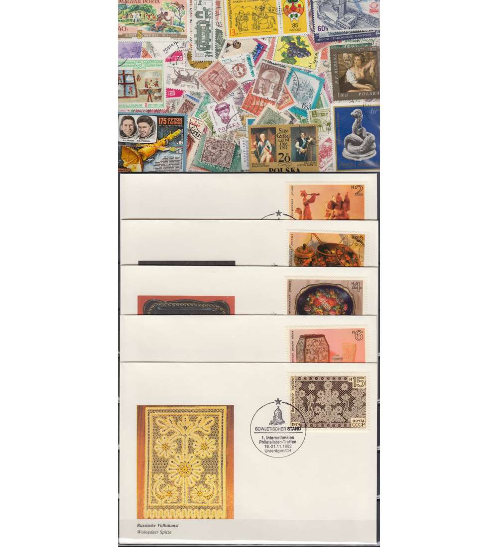 Europa Sammlung mit Sowjetunion Nr. 4849-4853 auf 5 Ersttagsbriefen FDC