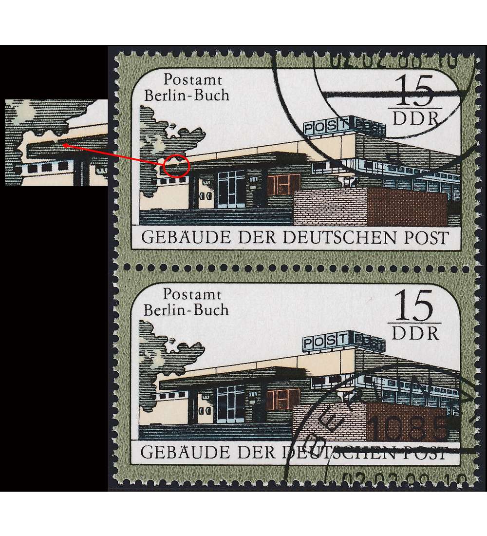 DDR Nr. 3145 II gestempelt Plattenfehler