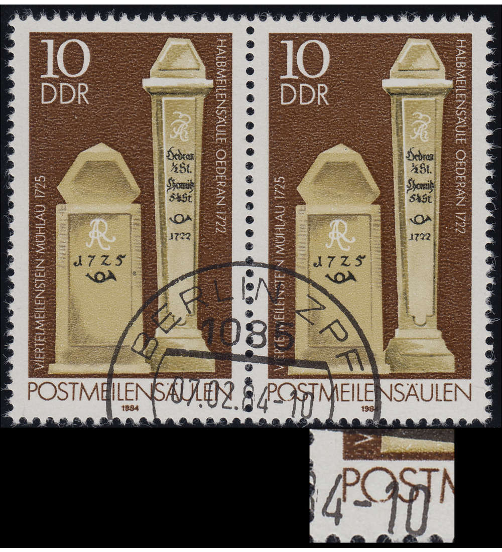 DDR Nr. 2853 II gestempelt Plattenfehler