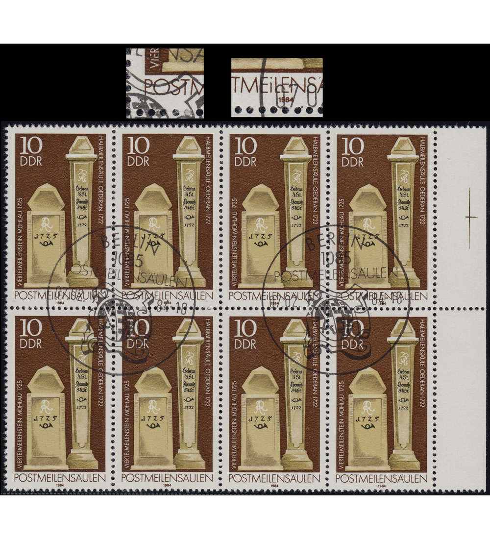 DDR Nr. 2853 I+II gestempelt Plattenfehler