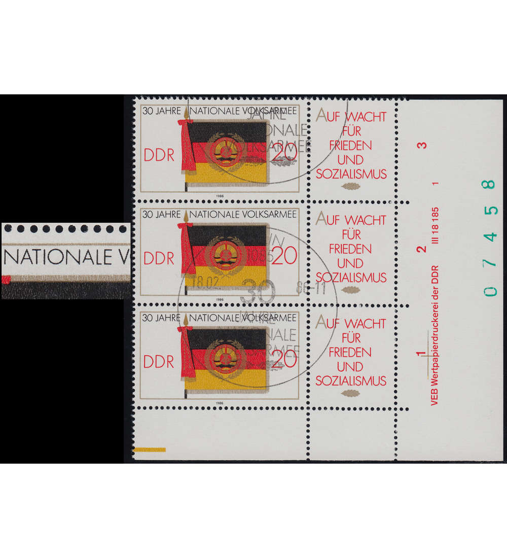 DDR Nr. 3001 I gestempelt Plattenfehler