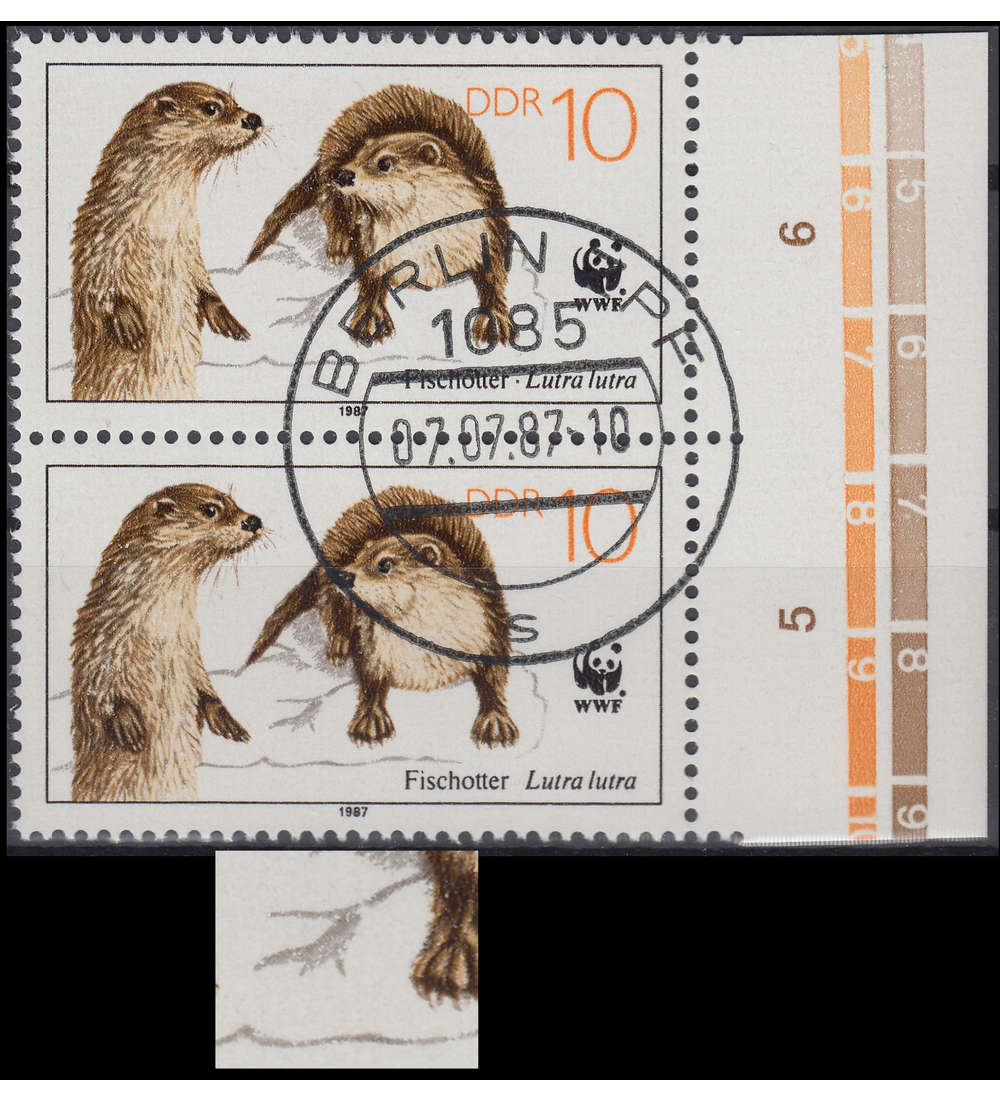 DDR Nr. 3107 I gestempelt Plattenfehler