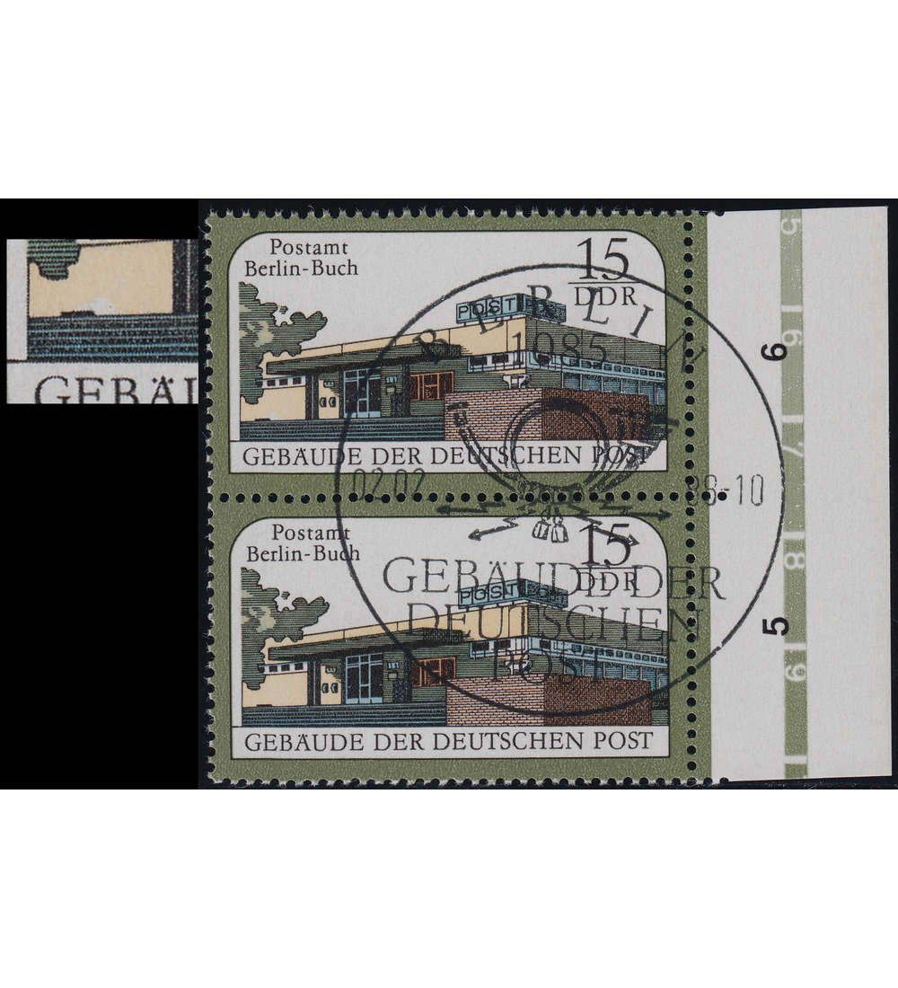 DDR Nr. 3145 III gestempelt Plattenfehler