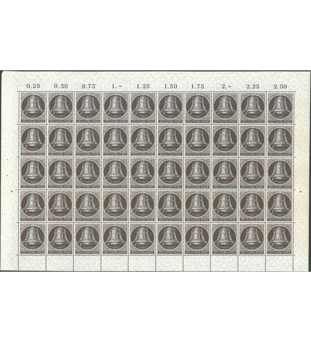 Berlin Nr. 75 postfrisch ** 5 Pfennig Glocke links Bogen