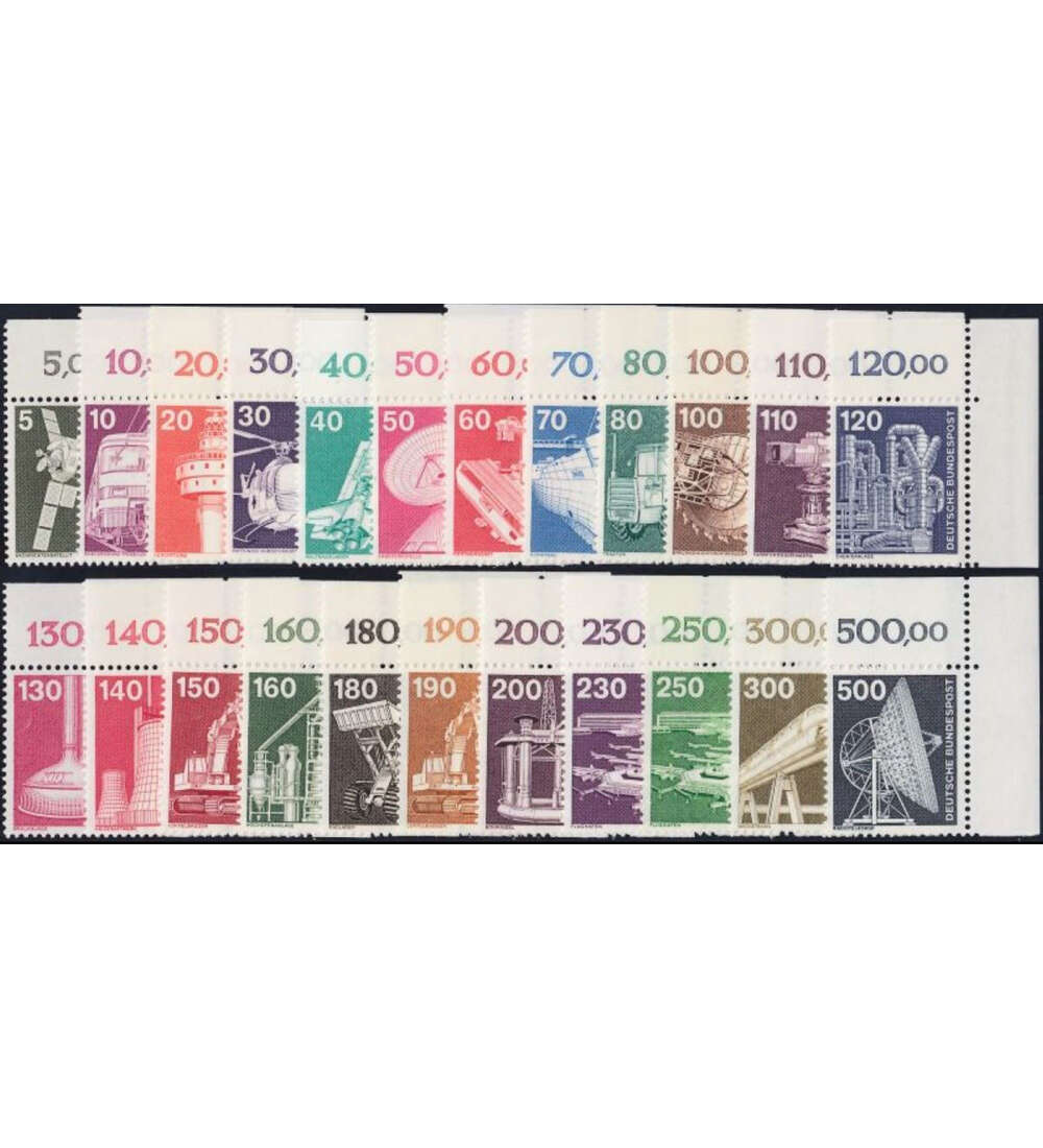 BRD Industrie und Technik Ecke oben rechts 23 Werte postfrisch