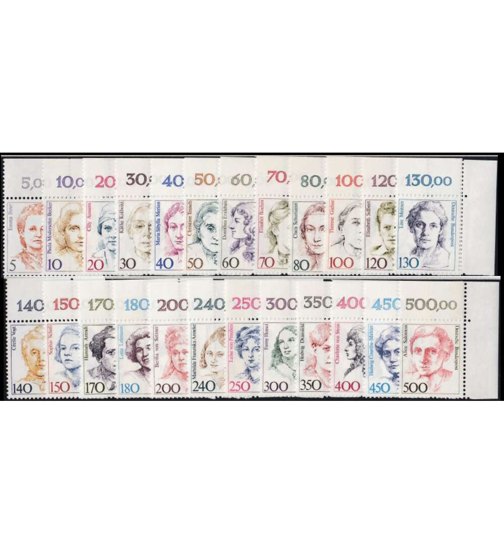 BRD Frauen der dt. Geschich. Ecke oben rechts 24 Werte postfrisch