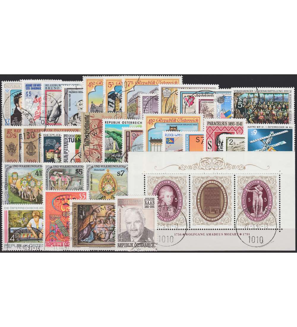 sterreich 1991 gestempelt Nr. 2013-2047 Block 10