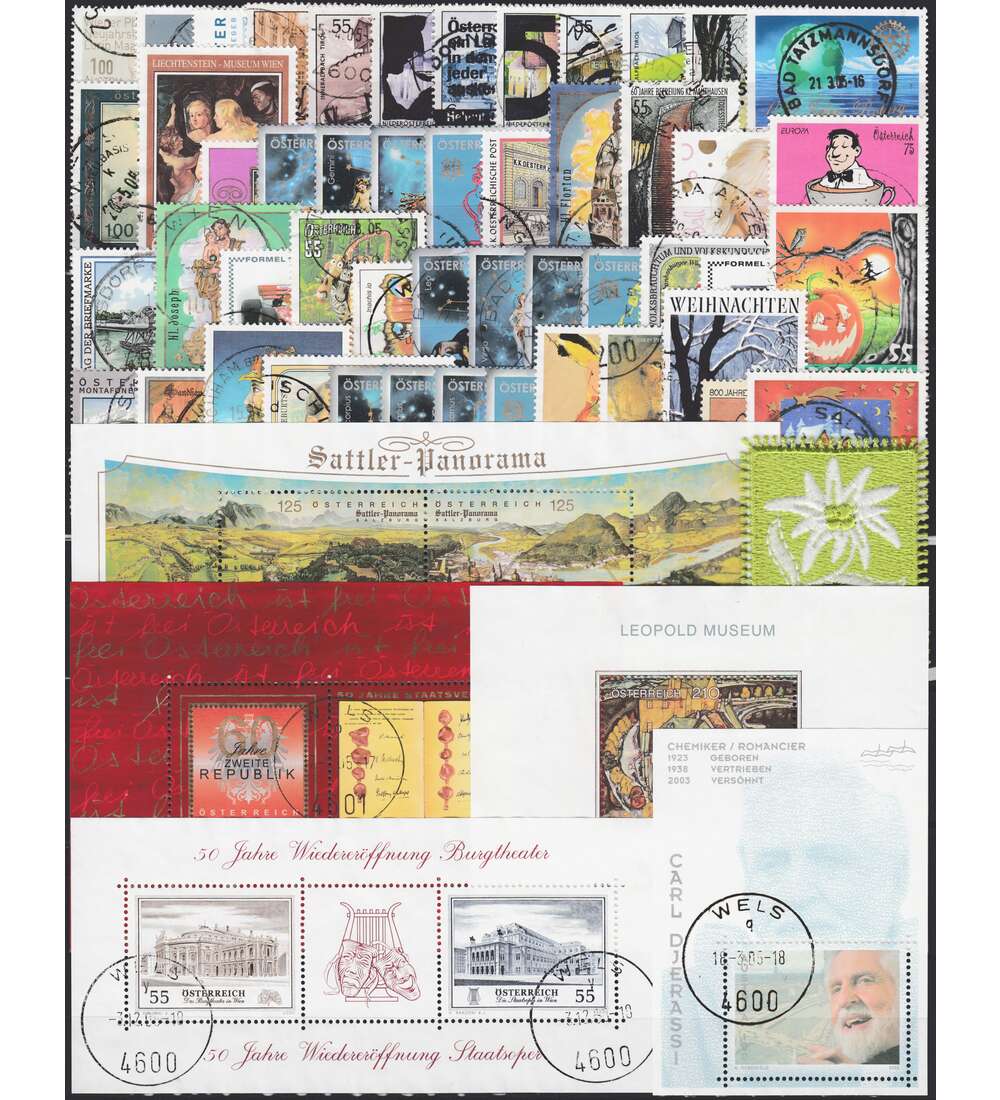 sterreich 2005 gestempelt Nr. 2506-2563 Block 27-31