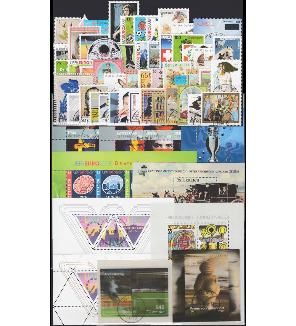 sterreich 2008 gestempelt Nr. 2696-2786 Block 41-47