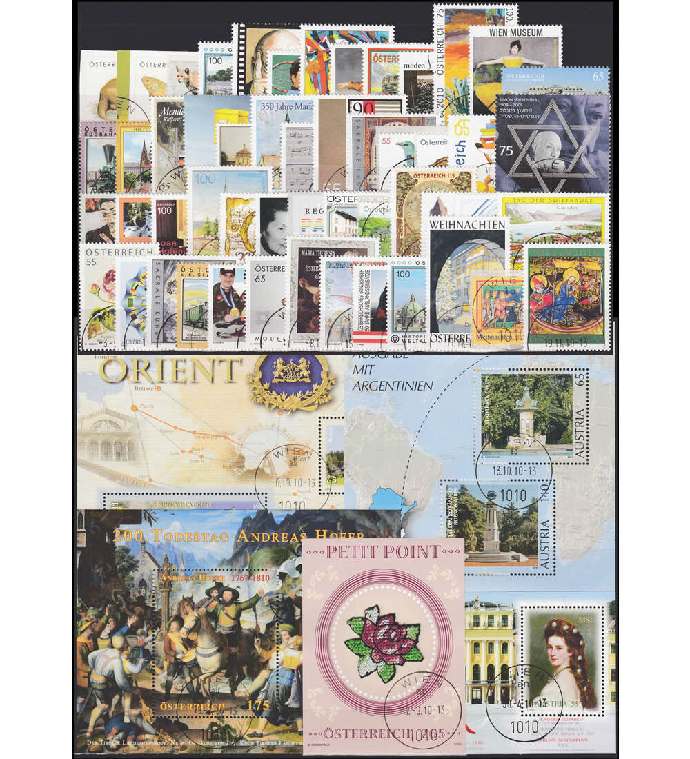 sterreich 2010 gestempelt Nr. 2847-2904 Block 58-62