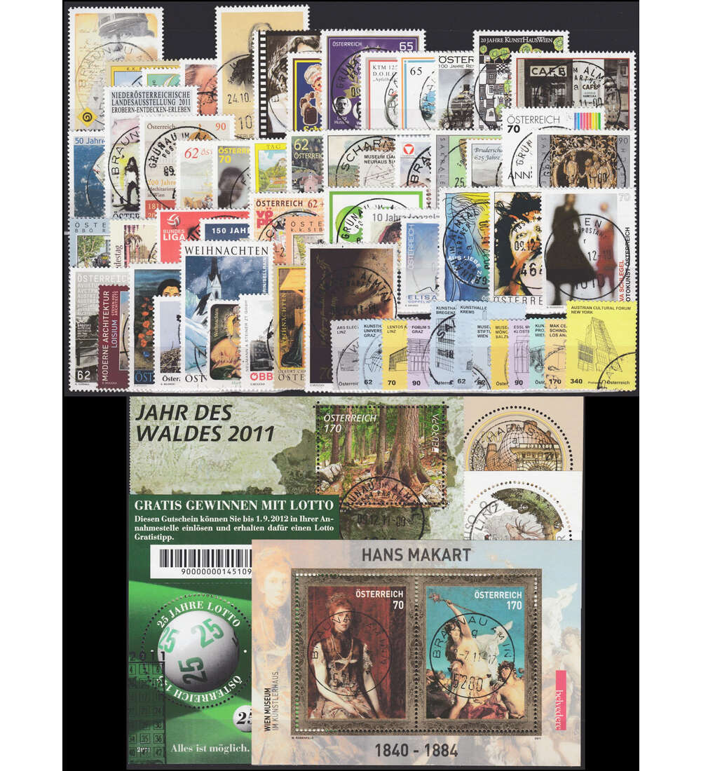 sterreich 2011 gestempelt Nr. 2905-2970 Block 63-67