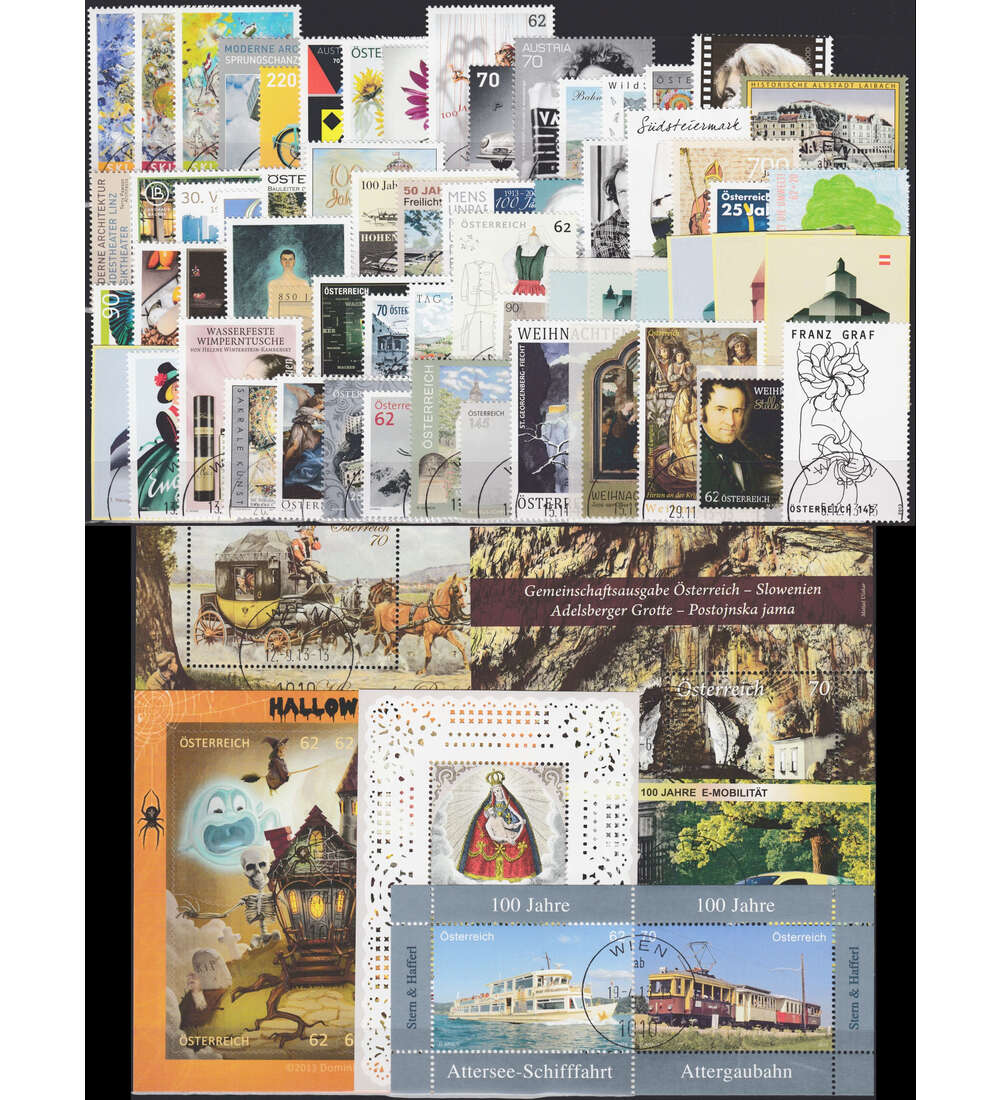 sterreich 2013 gestempelt Nr. 3043-3114 Block 73-78