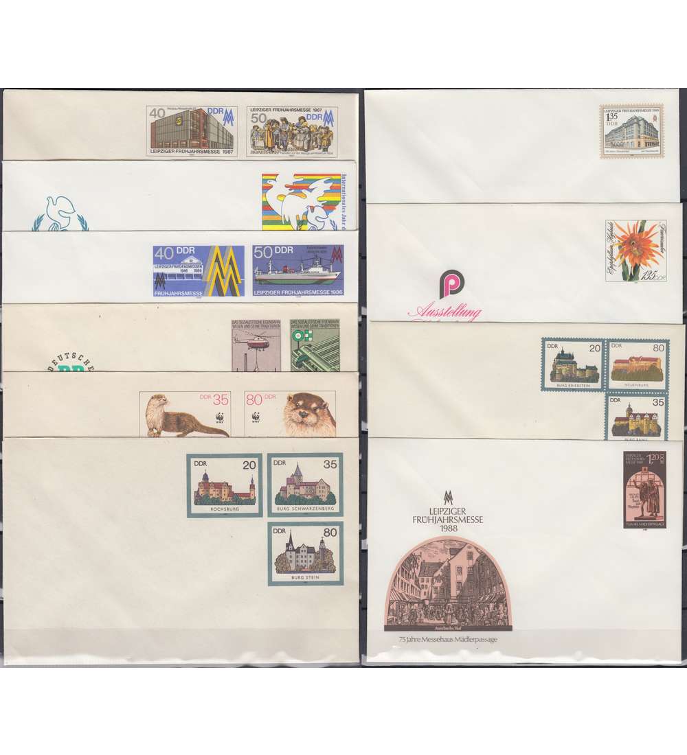 DDR 10 Ganzsachen ungebraucht U1-U10