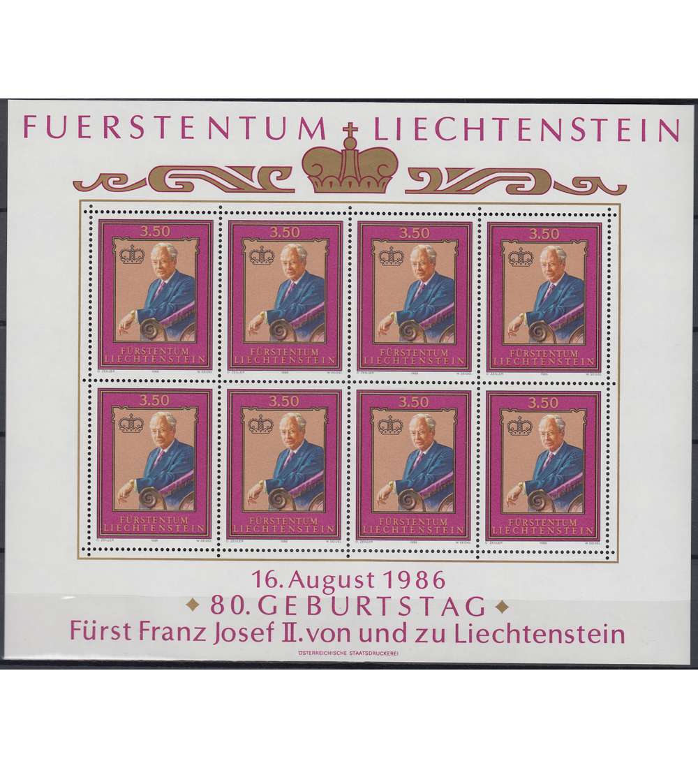 Liechtenstein Nr. 903 postfrisch **  Kleinbogen Franz Josef II.