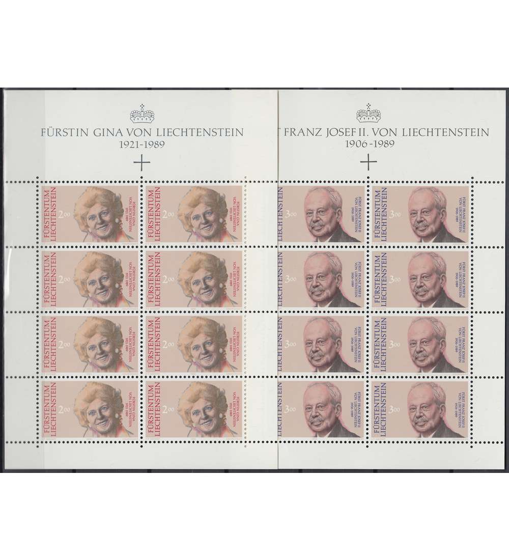 Liechtenstein Nr. 988-89 postfrisch ** Kleinbogen Frstenpaar
