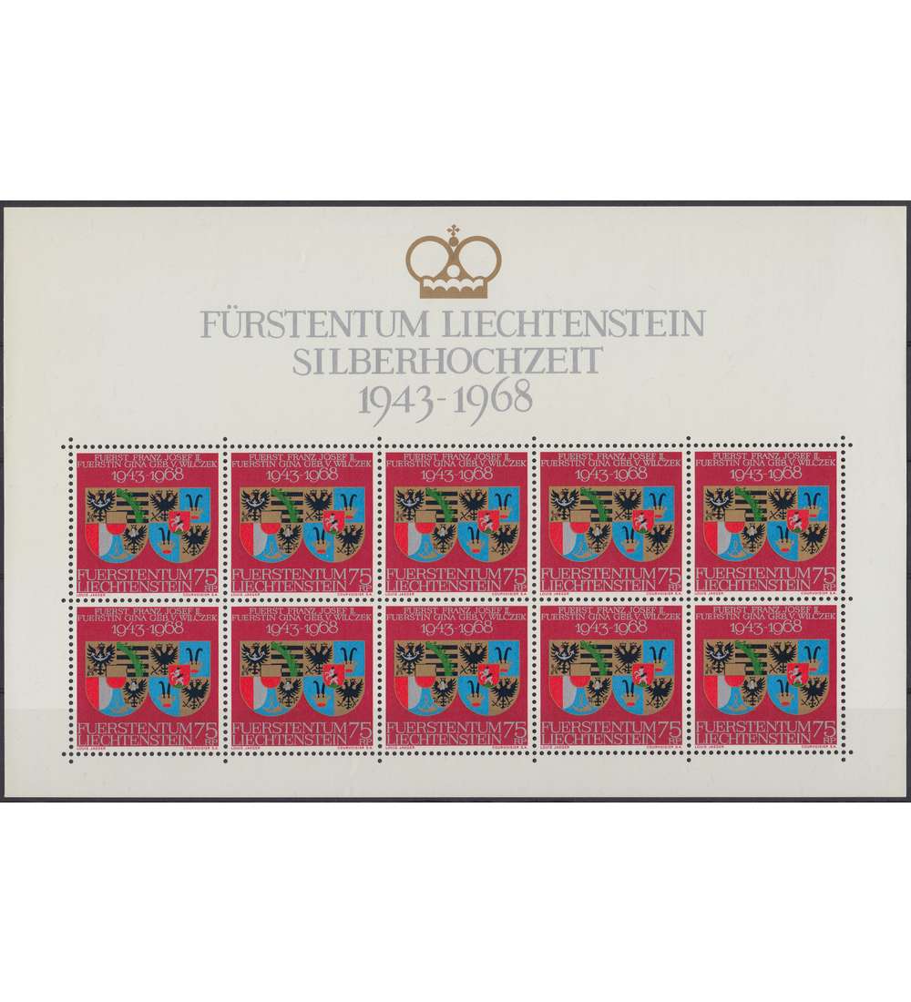 Liechtenstein Nr. 496 postfrisch **  Kleinbogen Silberhochzeit