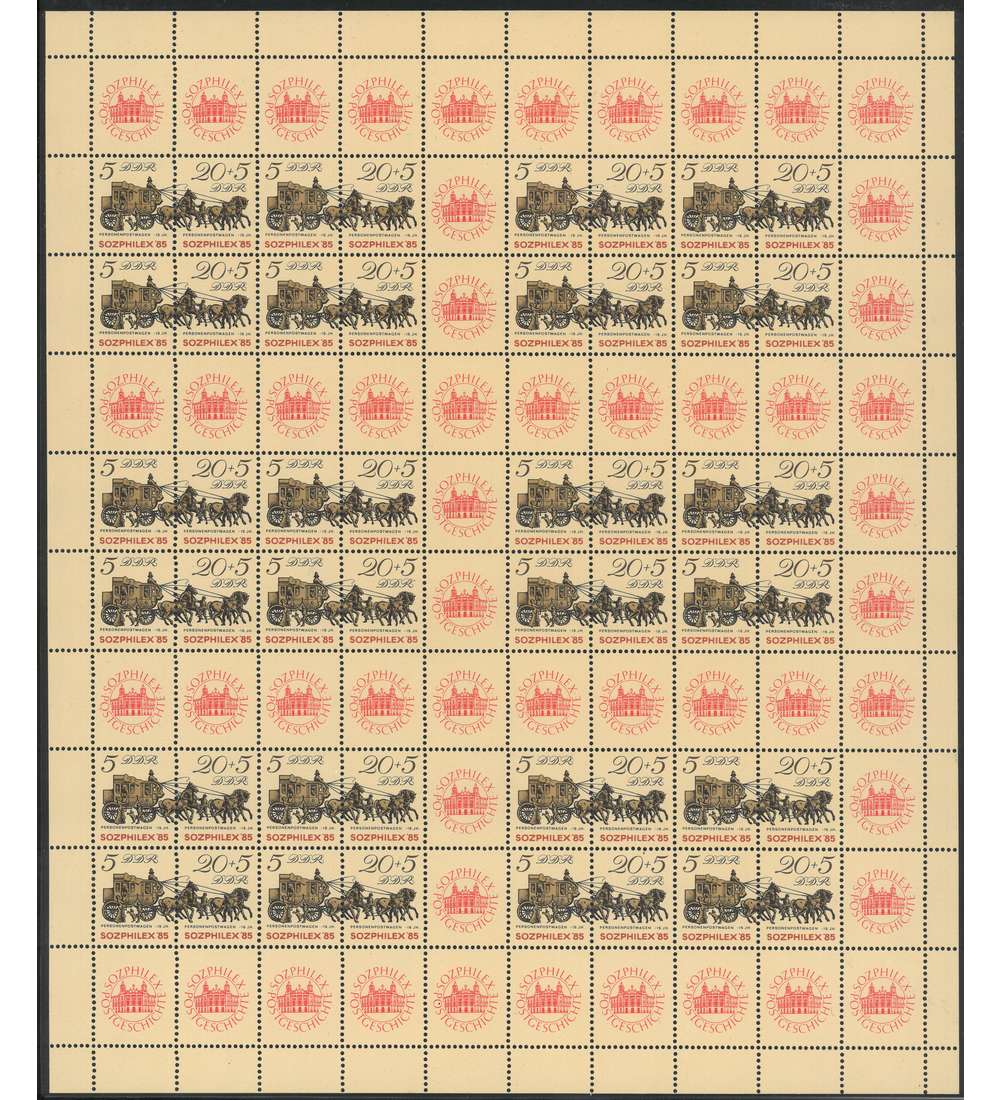 DDR Markenheftchenbogen Nr. 18 postfrisch Sozphilex 1985