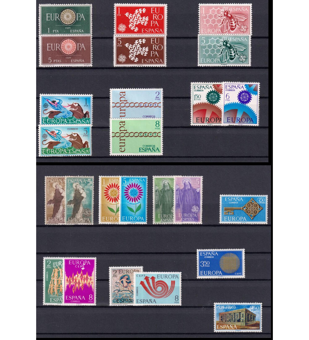 25 ver. Cept Spanien 1960-73