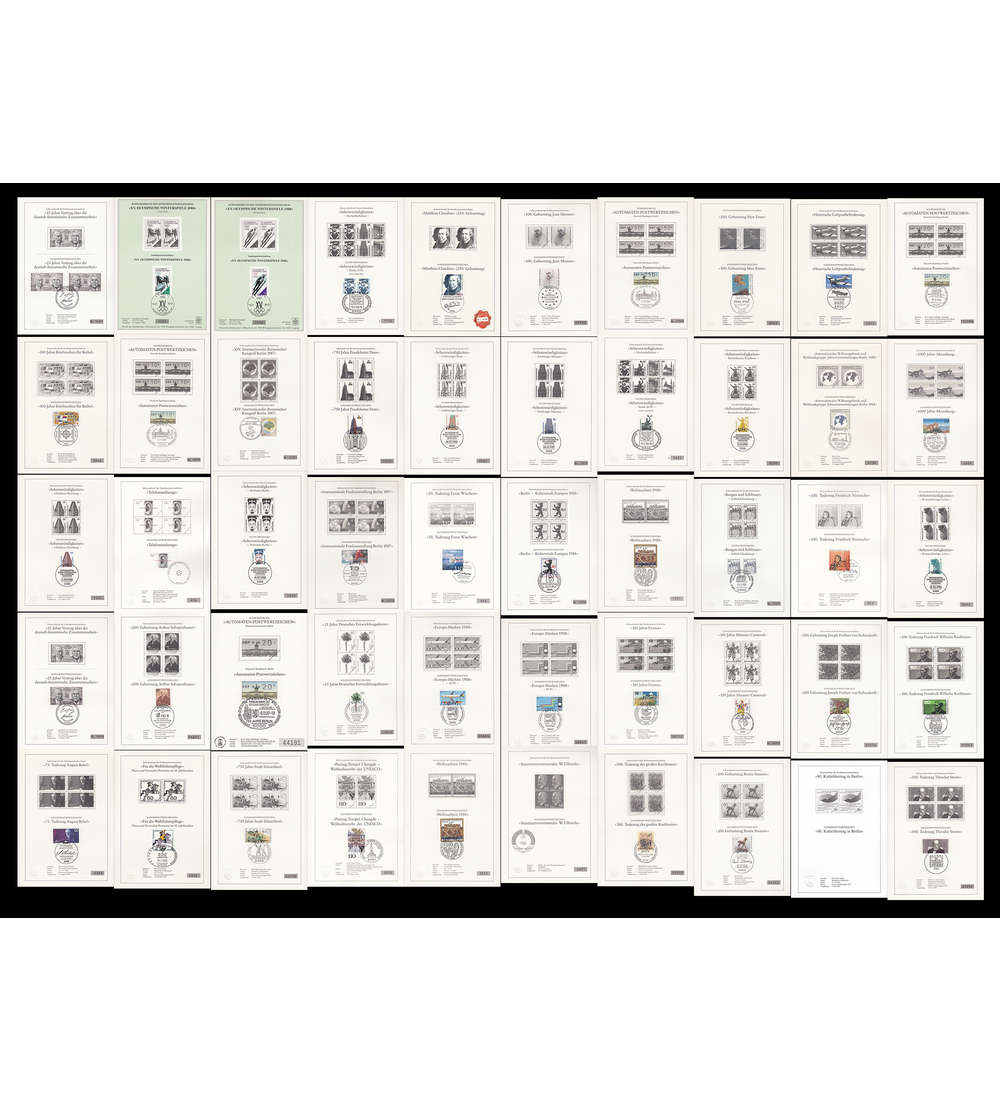 50 verschiedene BRD, Berlin, DDR Schwarzdrucke