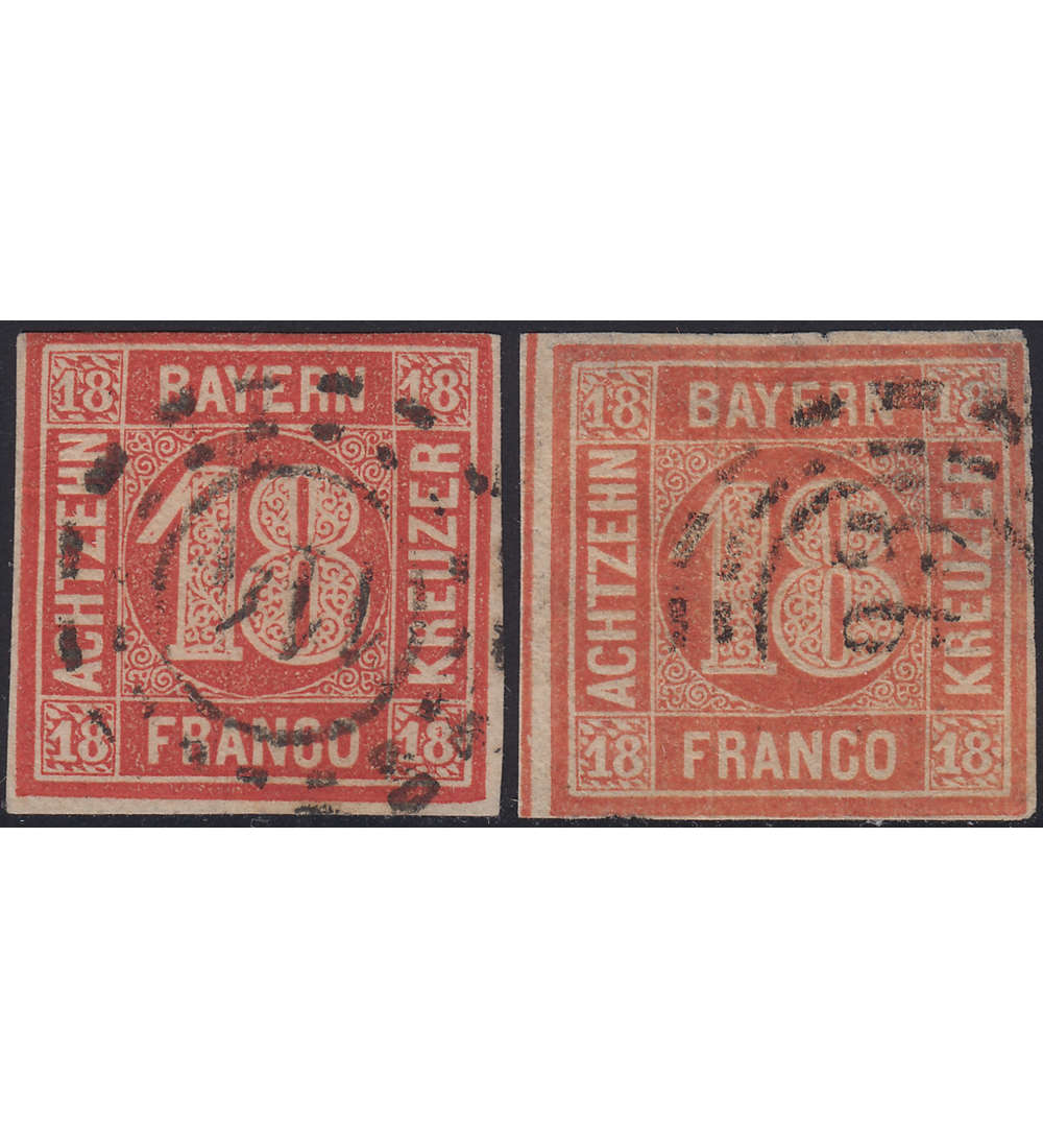 Bayern Nr. 13a+b gestempelt