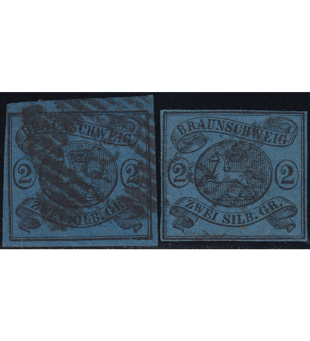 Braunschweig Nr. 7a+b gestempelt