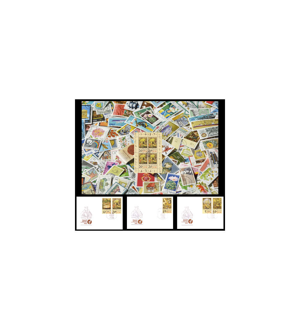 DDR Sondermarken Kollektion mit Kleinbogen Nr. 3271 und Nr. 3269-3273 auf FDC