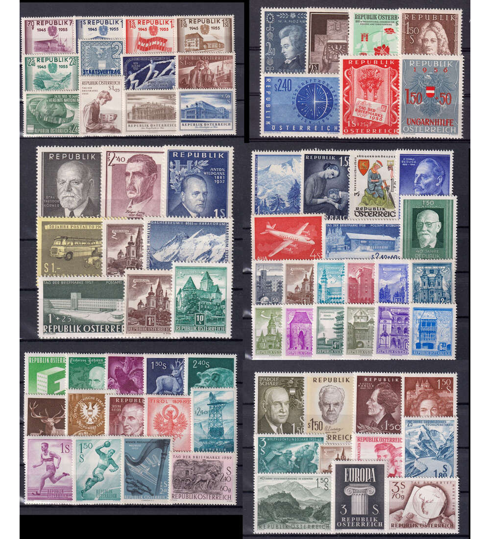 sterreich 1955 - 1960 postfrisch - komplett