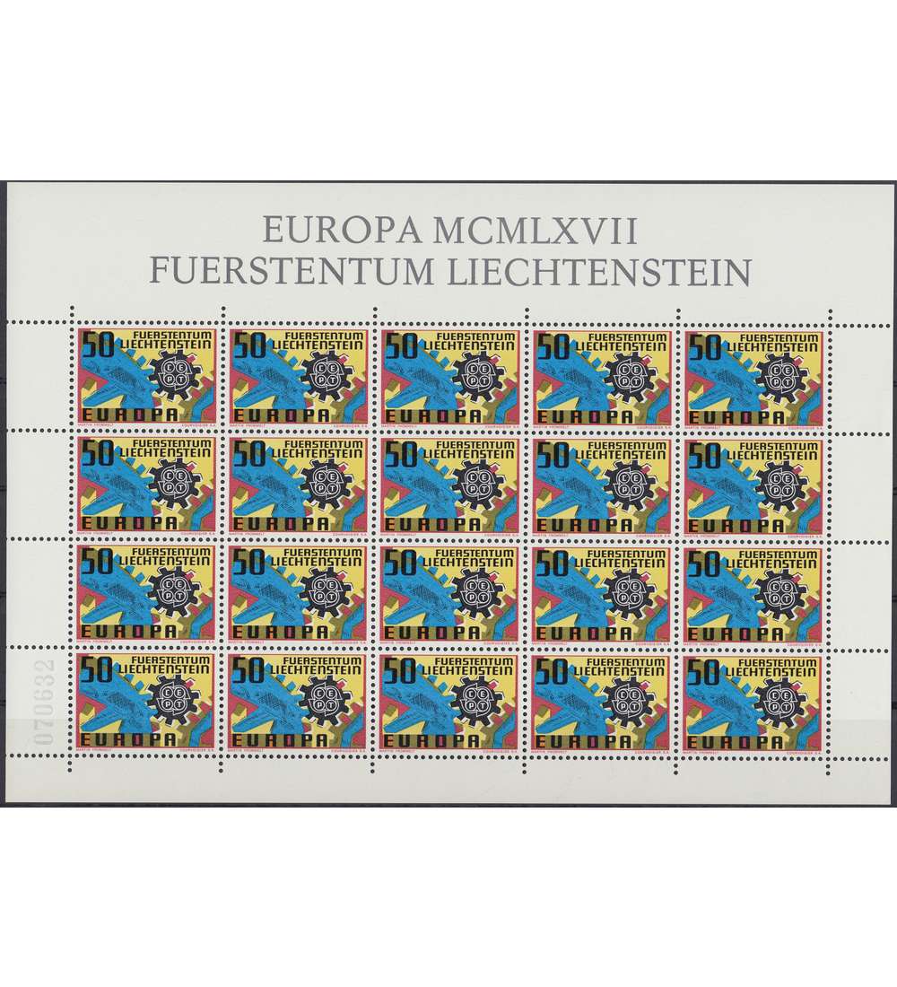 Liechtenstein Nr. 474 postfrisch **  CEPT 1967 Kleinbogen