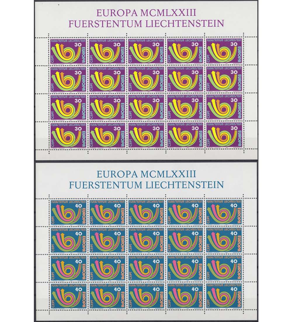 Liechtenstein Nr. 579-580 postfrisch ** CEPT 1973 Kleinbogen
