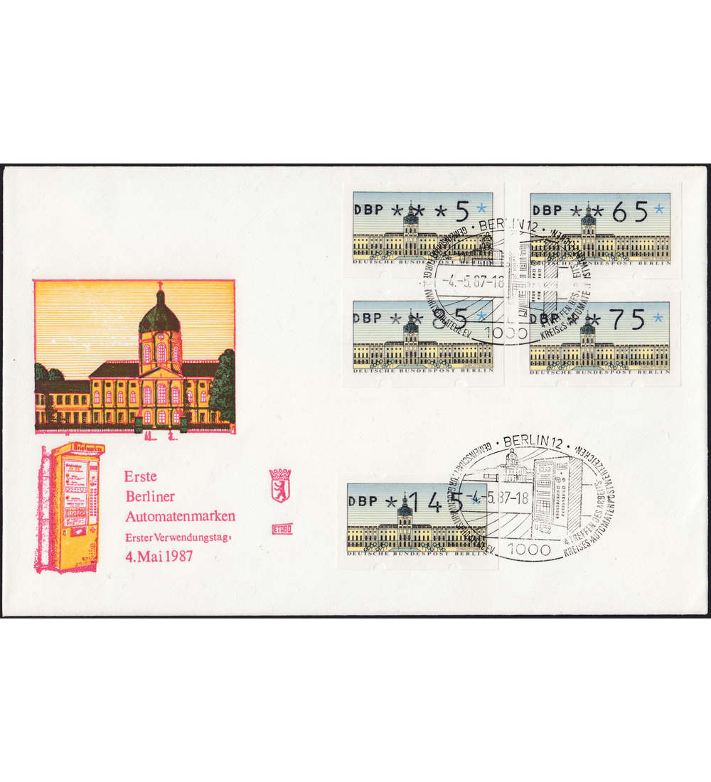 Berlin ATM-FDC VS 2 Wertst. 5 - 145 Pfennig auf einem Ersttagsbrief