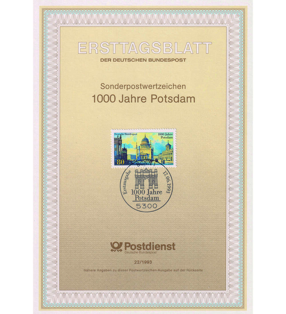 BRD Ersttagsbltter  STADT 