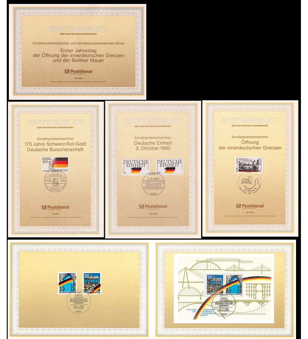 BRD Ersttagsbltter  DEUTSCHE EINHEIT 