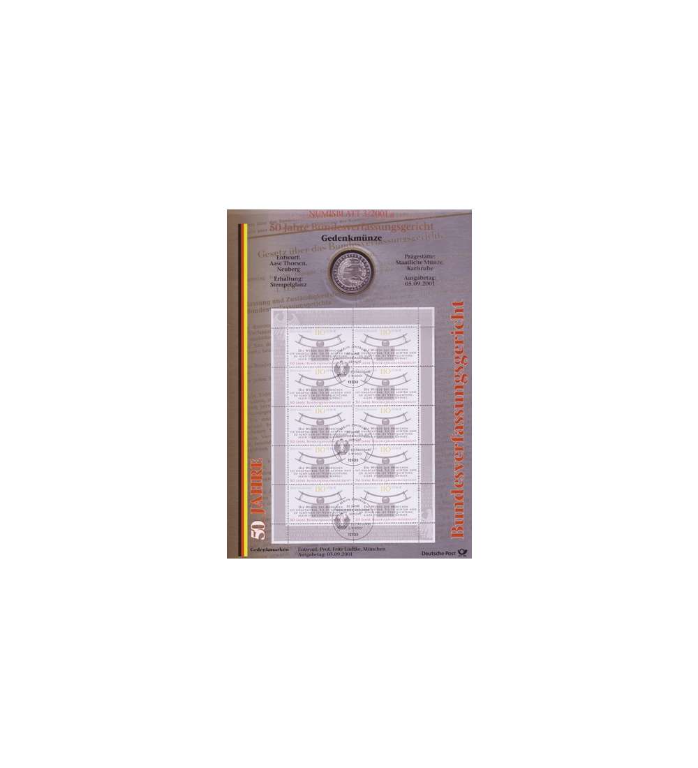 BRD Bund Numisblatt 3/2001- Bundesverfassungsgericht