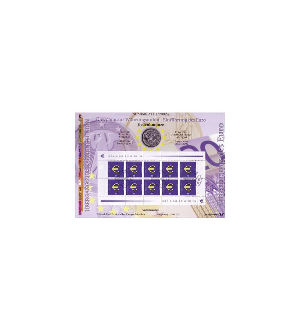 BRD Bund Numisblatt 1/2002 - Einfhrung des Euro