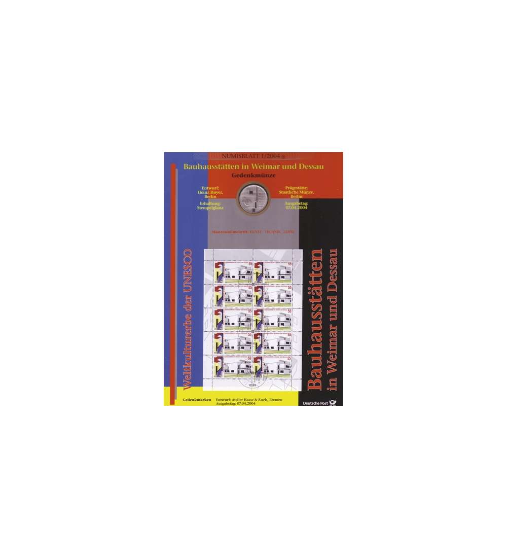 BRD Bund Numisblatt 1/2004 - Bauhaussttten Weimar