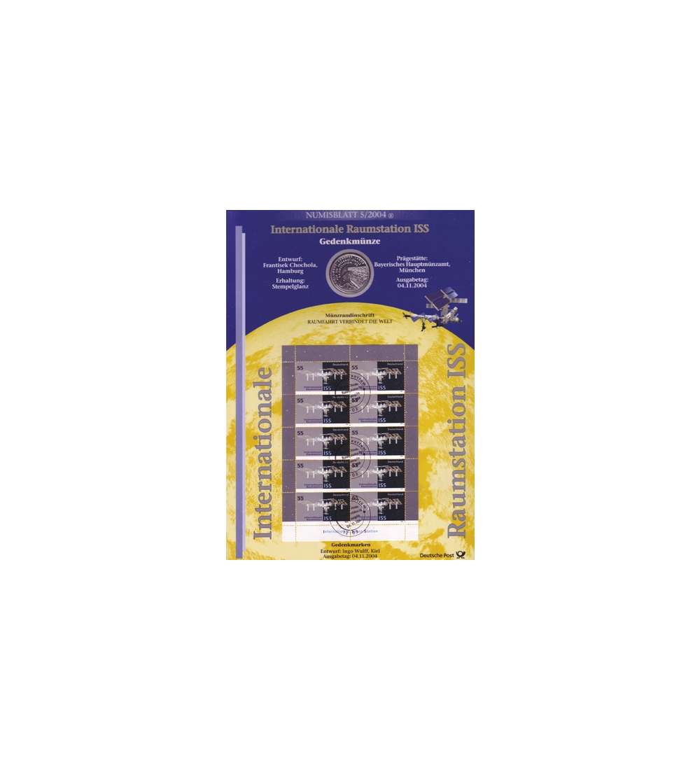 BRD Bund Numisblatt 5/2004 - Internationale Raumstation ISS