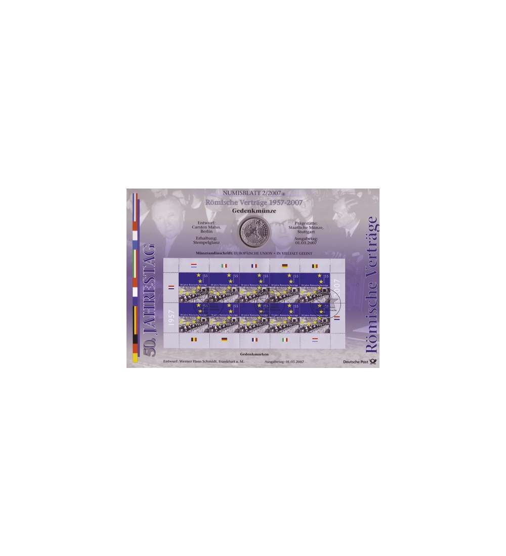 BRD Bund Numisblatt 2/2007 - 50 Jahre Rmische Vertrge