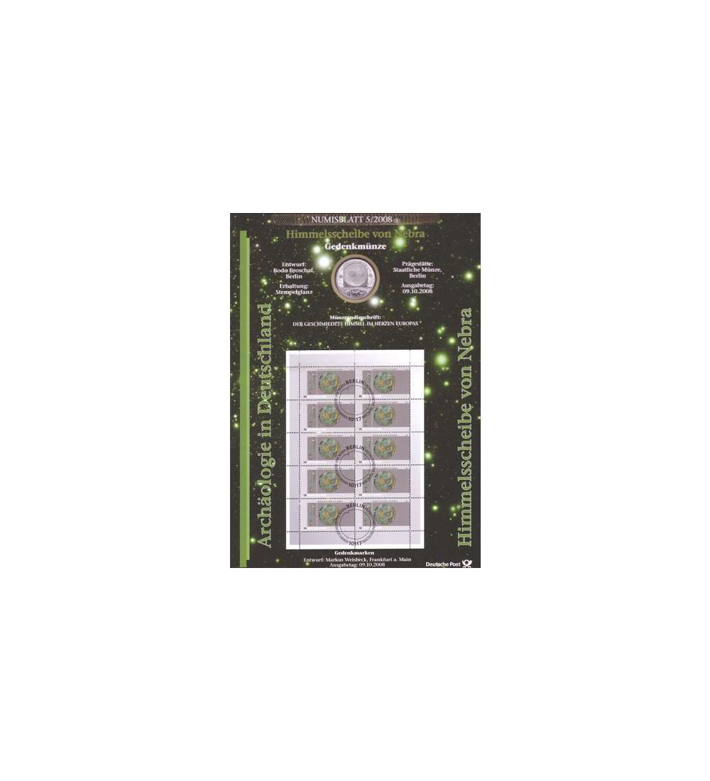 BRD Numisblatt 5/2008 Himmelsscheibe von Nebra
