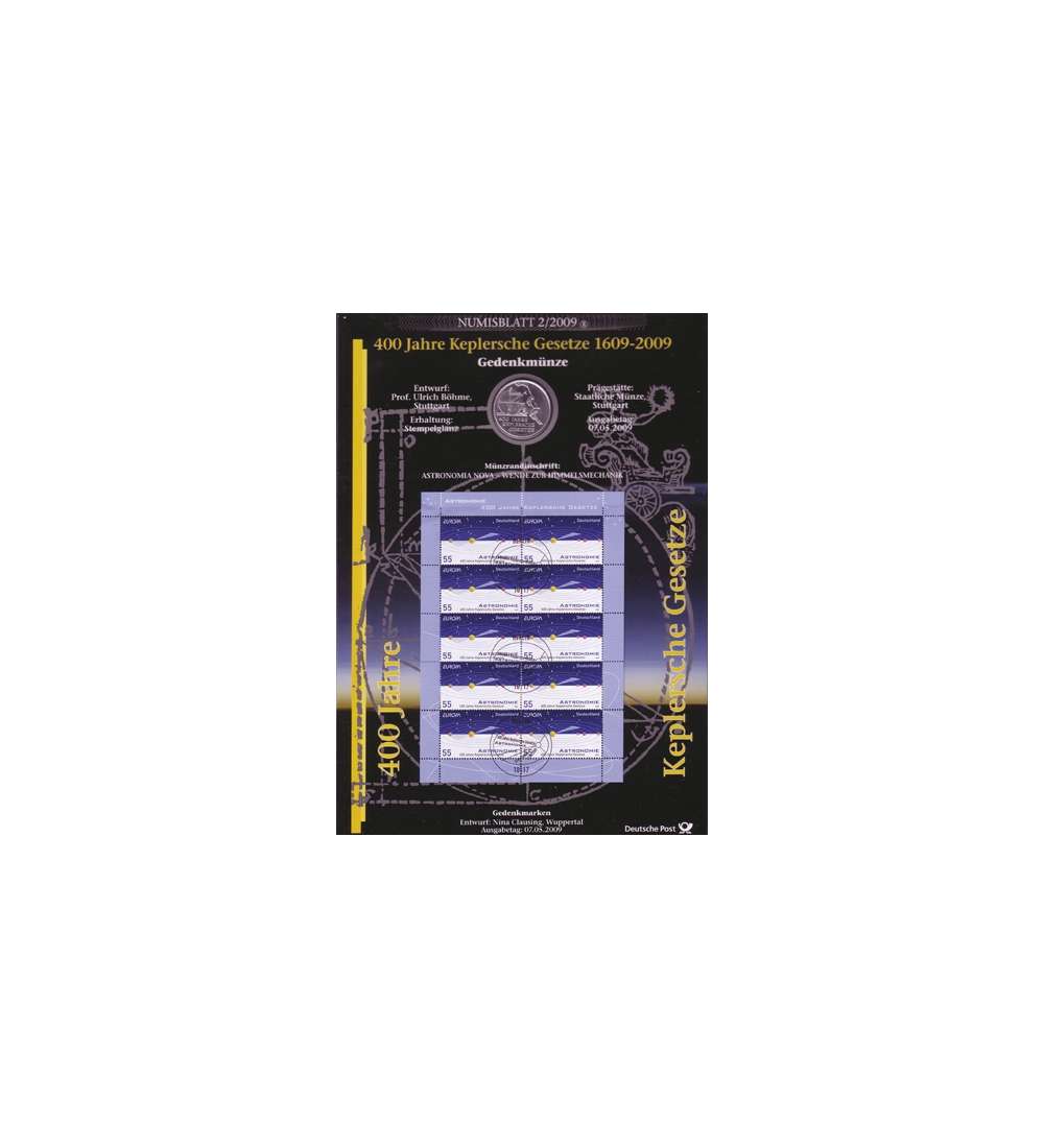 BRD Bund Numisblatt 2/2009 - 400 Jahre Keplersche Gesetze