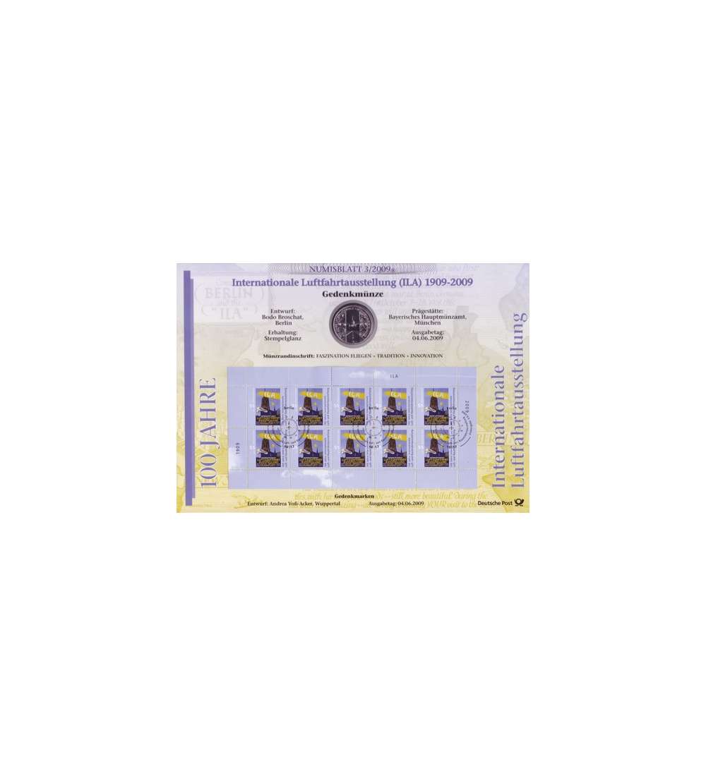 BRD Bund Numisblatt 3/2009 - 100 Jahre Internationale Luftfahrtausstellung
