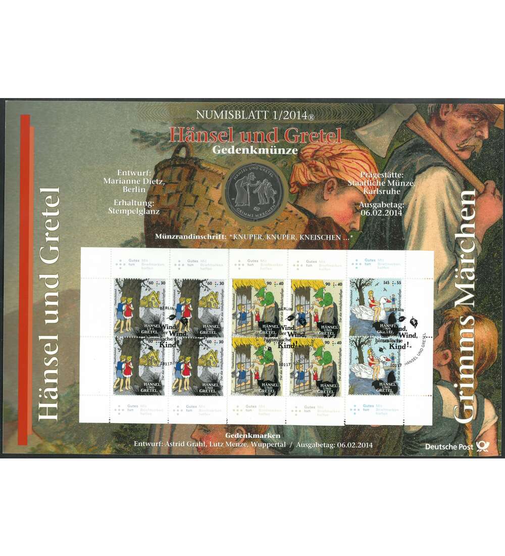 BRD Bund Numisblatt 1/2014 Hnsel und Gretel