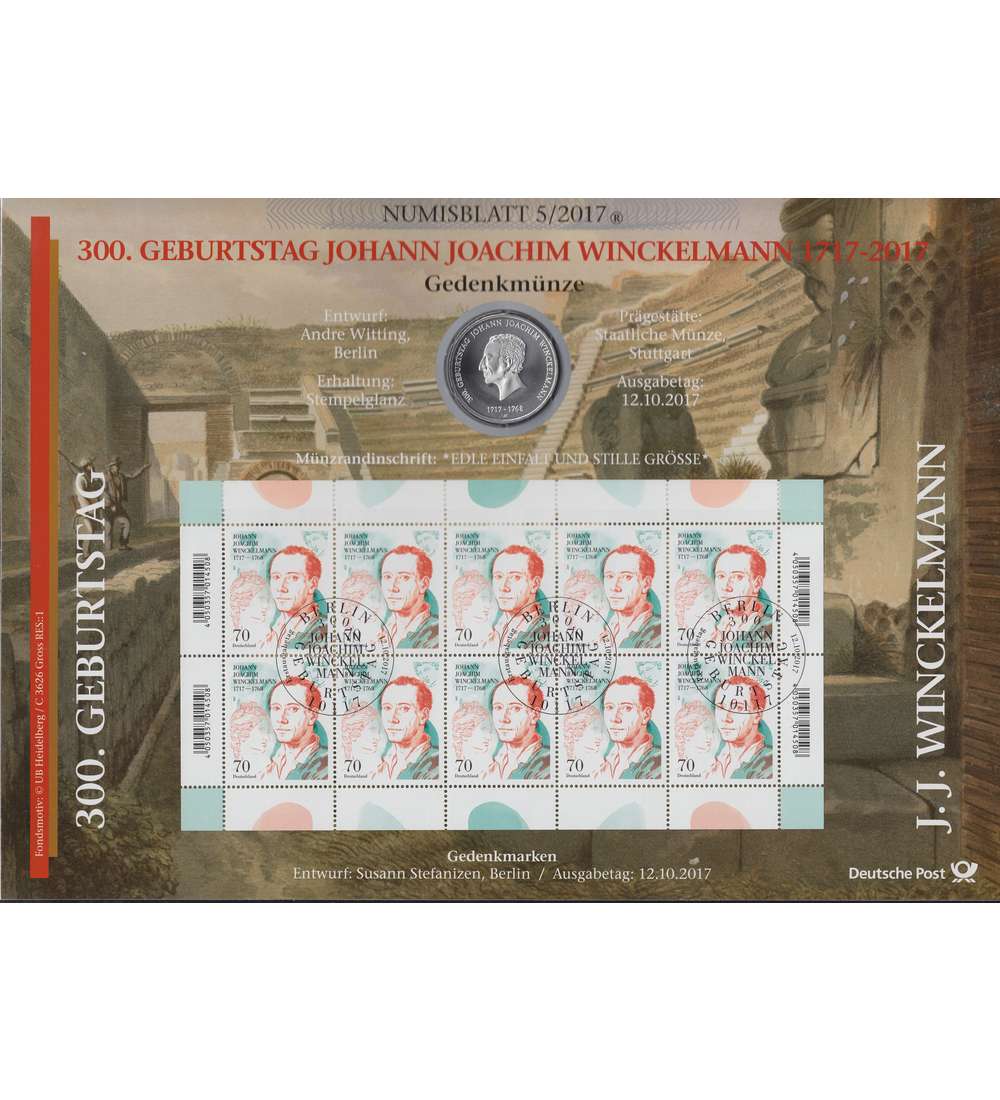 BRD Numisblatt 5/2017 300. Geburtstag Winckelmann