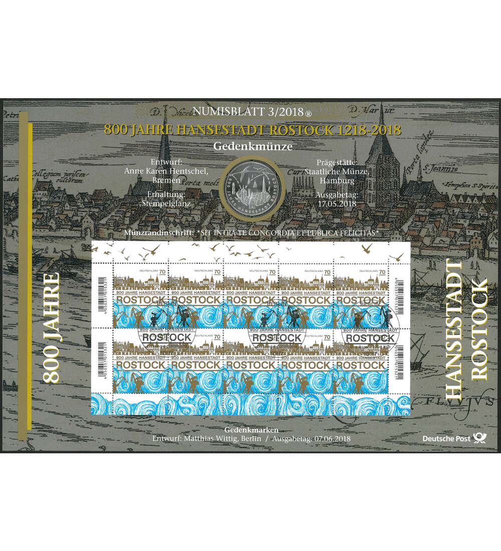 BRD Numisblatt 3/2018 Hafenstadt Rostock