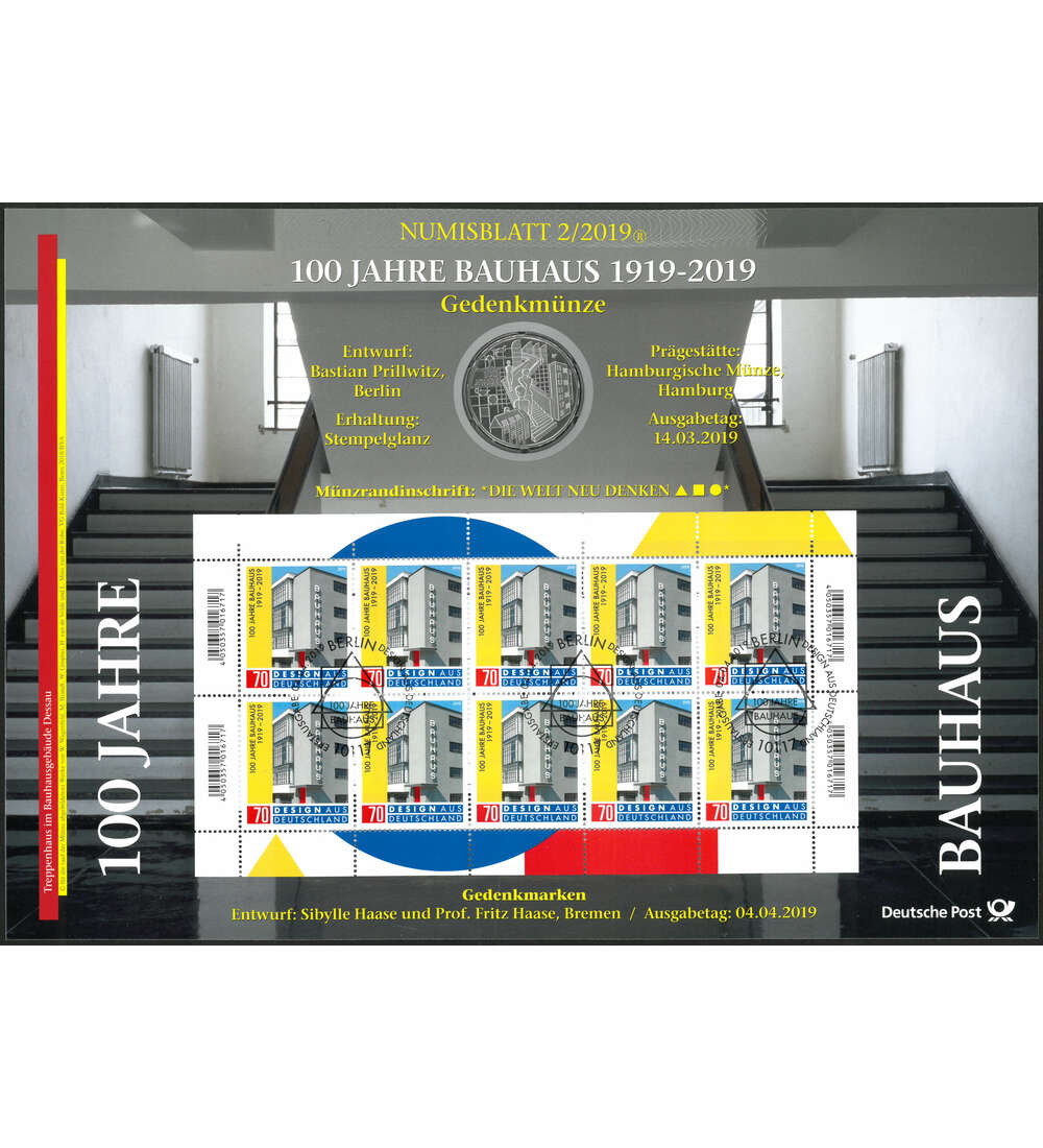 BRD Numisblatt 2/2019 100 Jahre Bauhaus