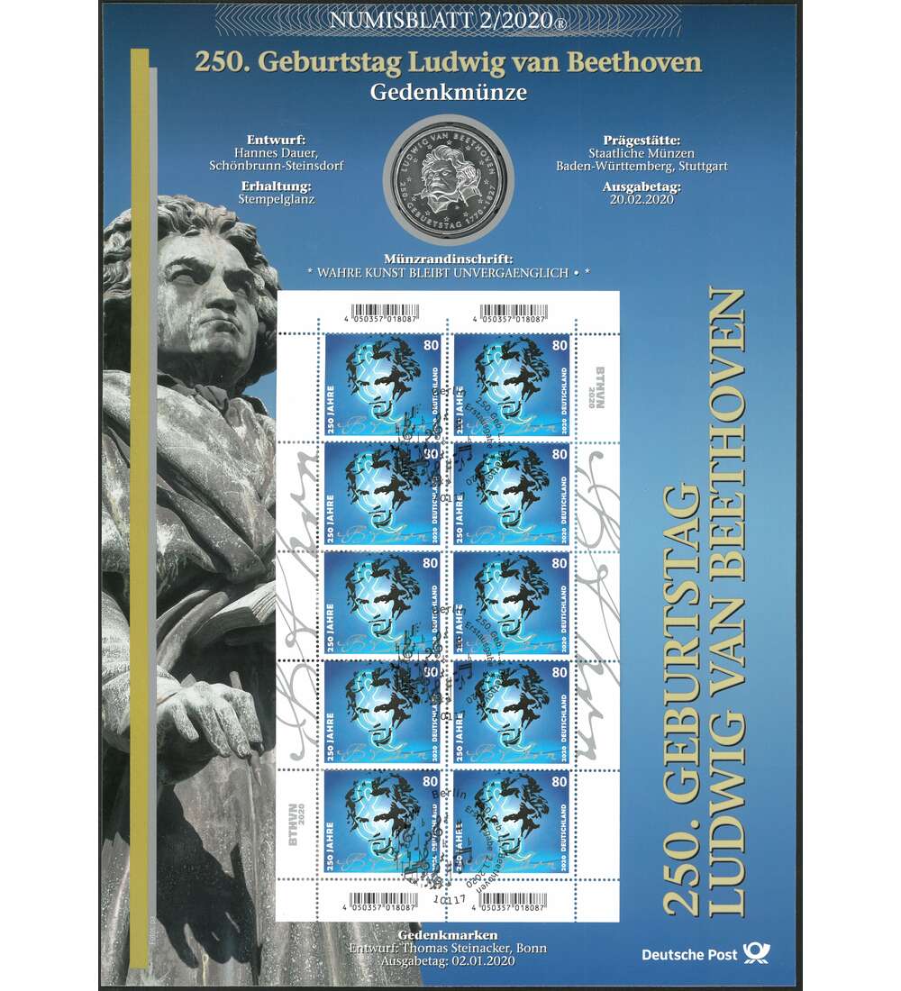 BRD Numisblatt 2/2020 250. Geburstag van Beethoven