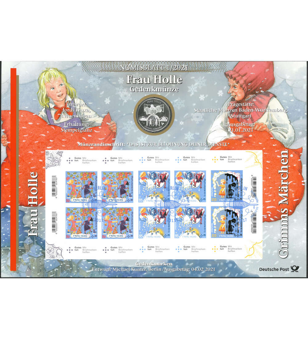 BRD Numisblatt 1/2021 Frau Holle
