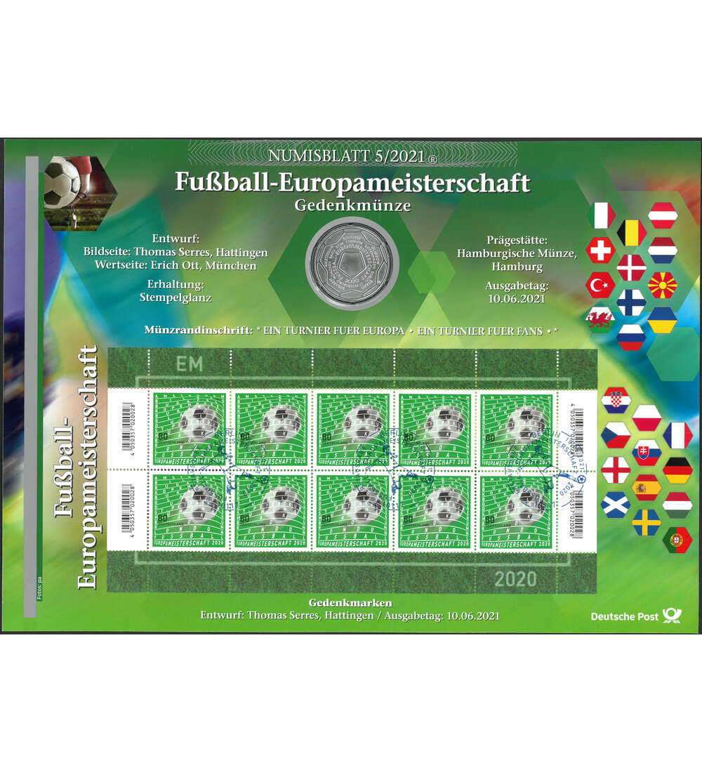 BRD Numisblatt 5/2021 Fu�ball-Europameisterschaft