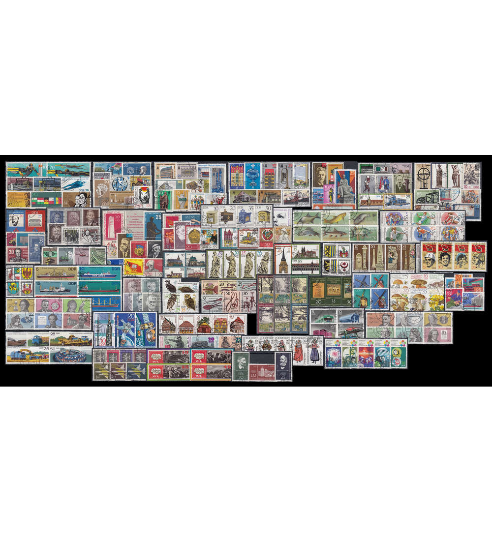 DDR Komplettausgaben gestempelt auf Steckkarten