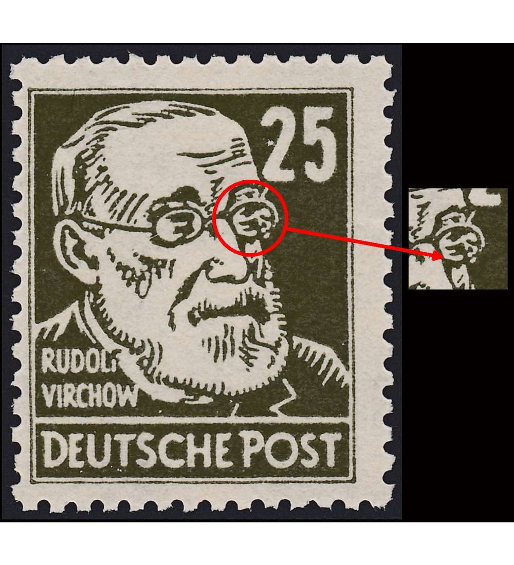 SBZ Nr. 221 III postfrisch ** Plattenfehler