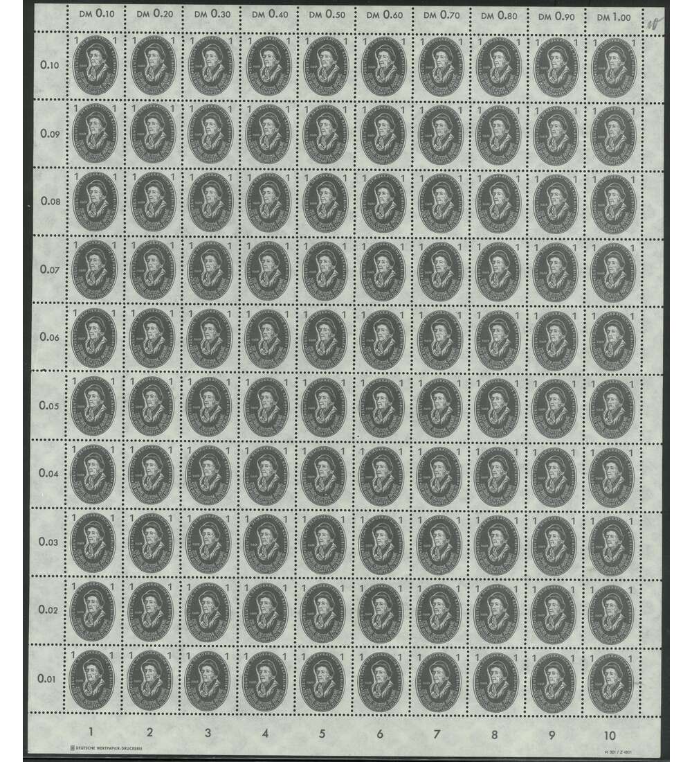 DDR Akademie 1950 postfrisch ** Bogen gefaltet